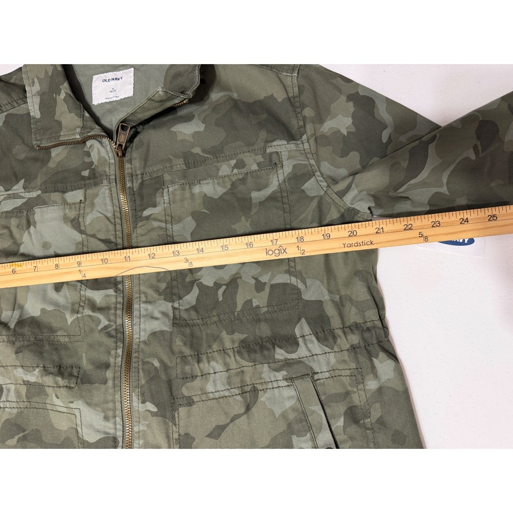 Old Navy Womens Camo Utility Field Jacket Green Medium Petite Gorpcore - Picture 9 of 11